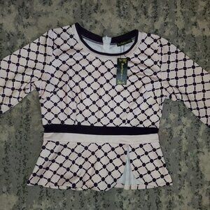 NWT Barbara Sunny Geometric Print Cropped Top Size 50